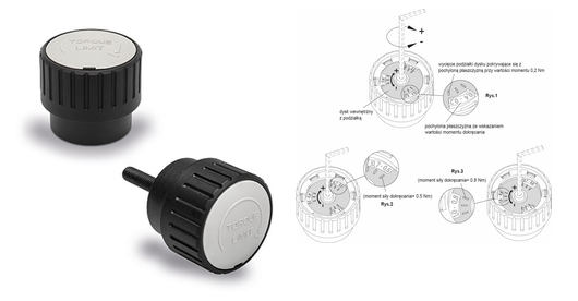 Pokrętła z regulowanym momentem siły dokręcania