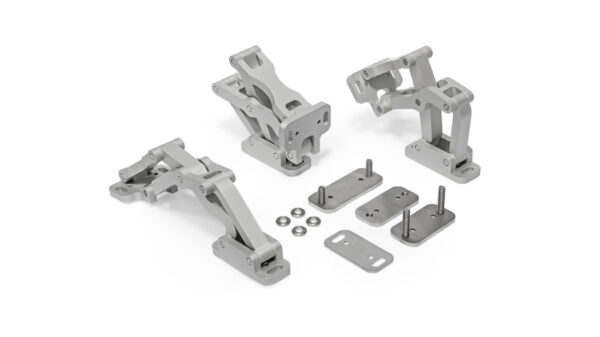 Zawiasy wieloprzegubowe z ruchomą osią obrotu