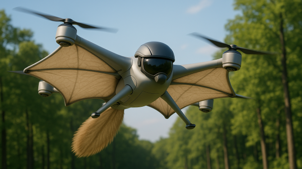 Połączenie drona i latającej wiewiórki.