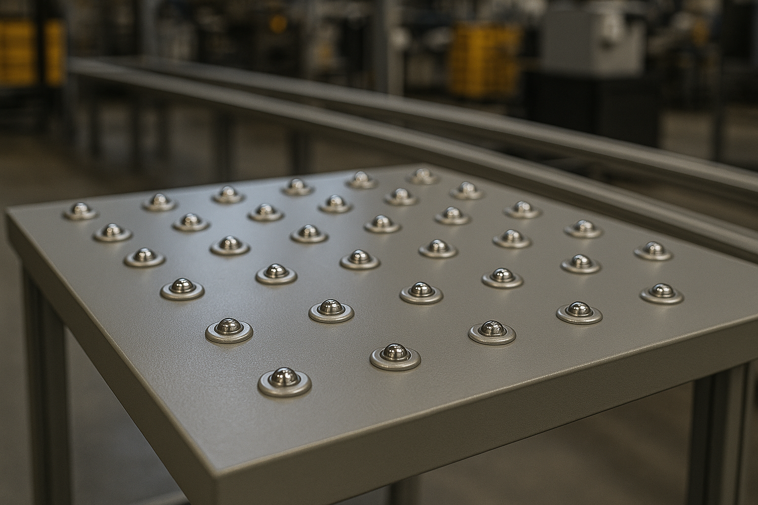 Rys. 1 Przykładowe zastosowanie kul transportowych Przykładowe zastosowanie kul transportowychw stole transportowym